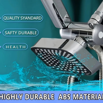 2-in-1 High Pressure Handheld Shower Head Set with Rain Showerhead – Long Hose T-Valve ABS Wall Mount Bathroom Upgrade