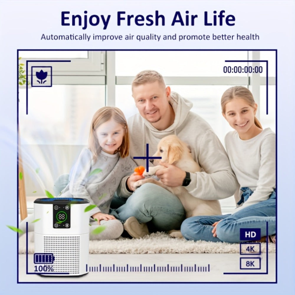 Pet Air Purifier for Home – ULPA Filter Removes Dust, Odor & Smoke, Quiet Sleep Mode, Ambient Light, 4 Modes & 9 Timer Settings for Bedroom, Office & Living Room