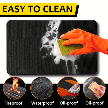 BBQ Grill Mat Fireproof & Heat Resistant - Double-Sided Fiberglass Grill Pad for Outdoor Grills, Fire Pits & Smokers | Waterproof Oil-Proof Deck & Patio Protector | Easy Clean BBQ Splatter Mat