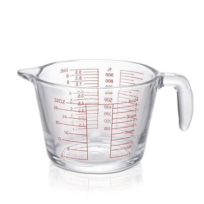 Glass Measuring Cups Set – Food Grade Borosilicate Measuring Cup with Handle & Spout, Microwave & Oven Safe, for Home Baking, Cooking & Kitchen Use, Available in 10oz, 17oz, 34oz & 3-Piece Set