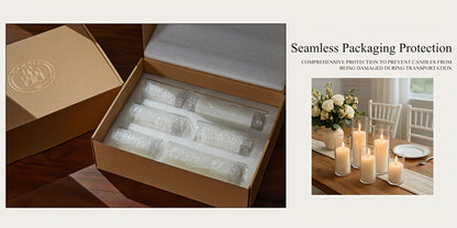 Pillar Candles with Clear Glass Hurricane Holders – Unscented White Cylinder Candles & Vases for Wedding Centerpieces, Party Tables, Home & Office Decor, Bulk Set 24 or 48 Pieces