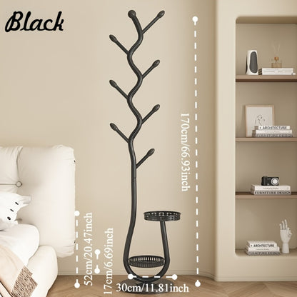 Clothes Rack Freestanding Metal with Shelf - Heavy Duty Garment Rack for Bedroom, Entryway & Closet, Vertical Coat Stand with Bottom Shelf for Coats, Hats, Scarves, Bags | White, Black, Gold
