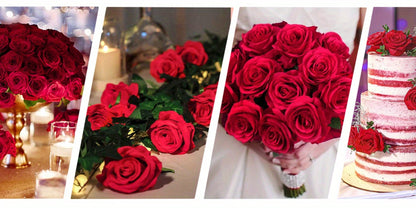 Artificial Roses Bulk with Long Stems – Real Touch Velvet Fake Flowers for Wedding Bouquet, Bridal Centerpiece, Valentine's Day, Mother's Day, Home Decor (50/100pcs, Multi Colors)