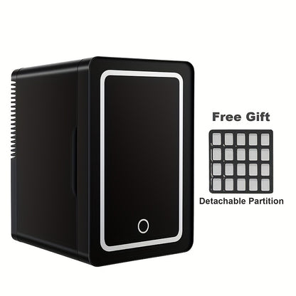 Mini Fridge 1.59 Gal 9-Can - AC/DC Portable Cooler & Heater, Silent Thermoelectric Refrigerator for Skincare, Drinks & Cosmetics, Bedroom, Office, Dorm, Desk, Car & Travel
