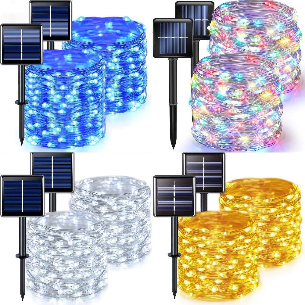 Solar Fairy String Lights Outdoor – 110 LED Copper Wire Solar Twinkle Lights with 8 Modes & Touch Control for Christmas Tree, Garden, Patio, Wedding & Party – 2, 4 or 8 Pack