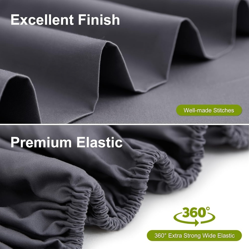 Bamboo Bed Sheets Set Twin Full Queen King – Cooling Breathable Viscose Fitted Sheet for Hot Sleepers Hotel Luxury Deep Pocket Bedding 13 Colors Available