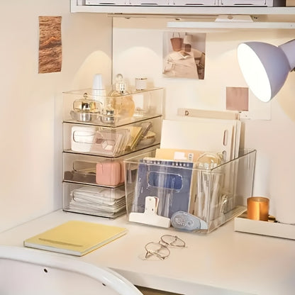 Refrigerator Organizer Bins 6pcs Set - Clear Fridge Storage Bins for Freezer Kitchen Cabinet Pantry Bathroom Bedroom Organization 10 Inch Transparent Food Storage Containers