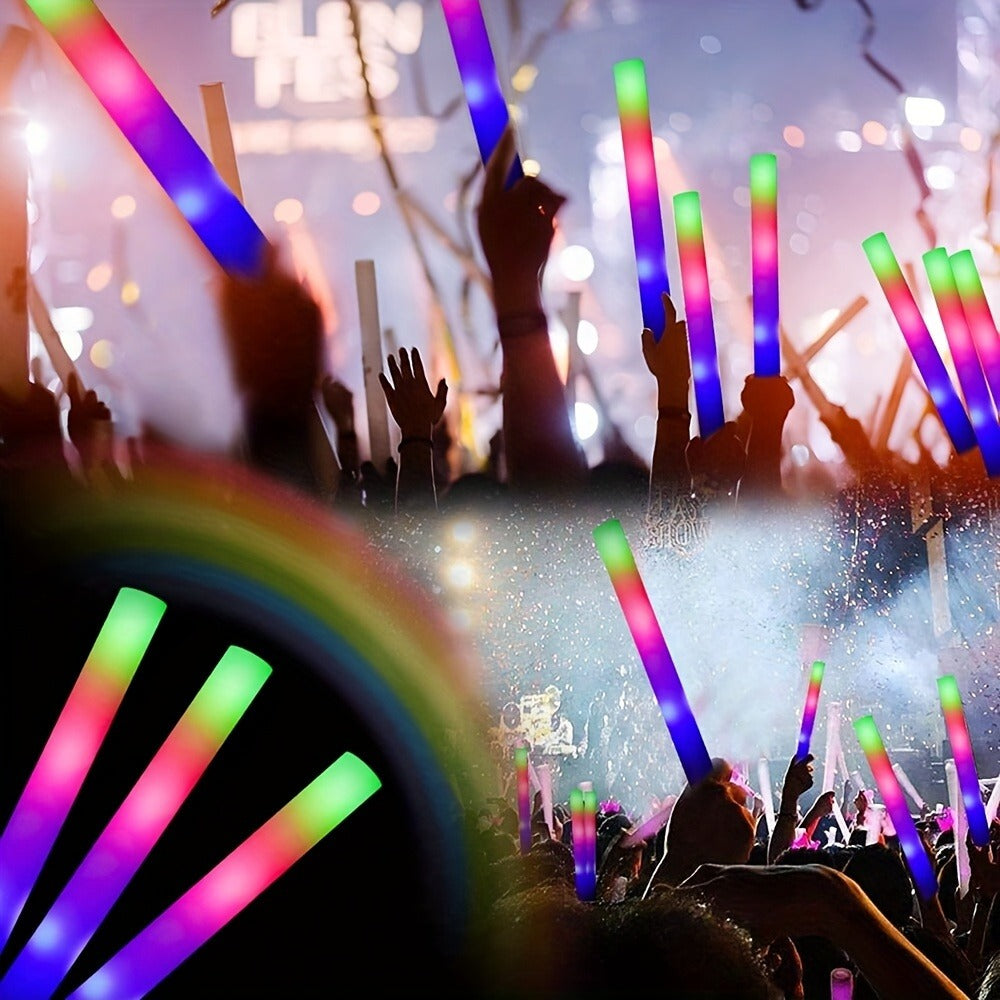 LED Glow Sticks Party Set – Foam Glow Sticks with 3 Light Modes, Glow Glasses, Headbands & Finger Lights for Rave, Wedding, Birthday, Concert, Halloween, Christmas & New Year Party Supplies, 11/36/52pcs