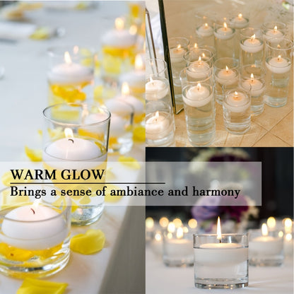 Floating Candles White 42 Pack Glitter Embellished Small Candle Set for Christmas Halloween Easter Thanksgiving Day of the Dead, Indoor Holiday Party Table Decoration Candles