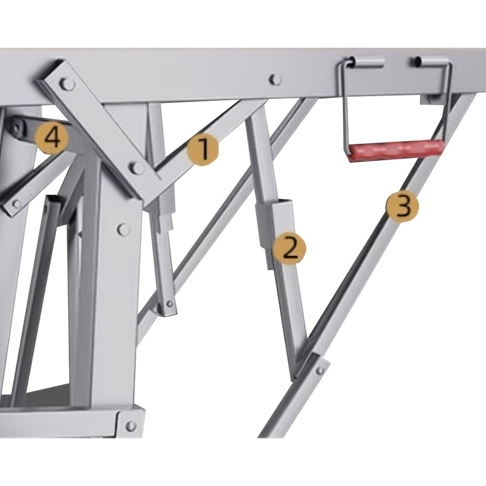 Adjustable Folding Scaffolding Work Platform 800 lbs, Portable Drywall Bench Step Ladder with Anti-Slip Feet & Safety Lock, Height 31.5"-49.2", for Painting, Cleaning, Car Washing & Decorating
