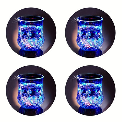 Light Up Cups 12 Pack – LED Luminous Sensor Glasses That Glow When Liquid Is Poured – 7-Color Gradient Flash Crystal Tumbler for Bar, KTV & Party – 6.76 Oz Cool Novelty Drinkware Gift