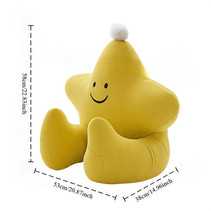 Kids Reading Pillow Star Shape with Neck Support Back Support Lumbar Support & Armrests Ergonomic Spine Protection Sit-Up Pillow for Children Reading Study Gaming on Sofa Bed Floor (Blue Green Yellow Pink)