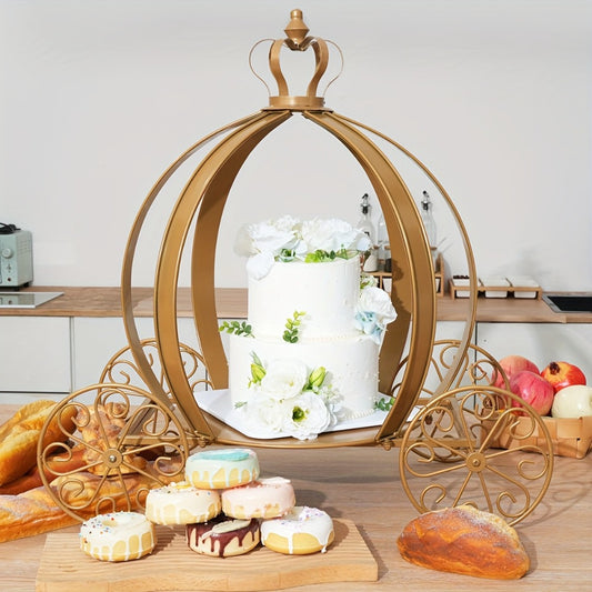 Cinderella Pumpkin Carriage Cake Stand 25 Inch - Princess Wedding Centerpiece Decoration for Bridal Shower Birthday Sweet 16 Baby Shower Party