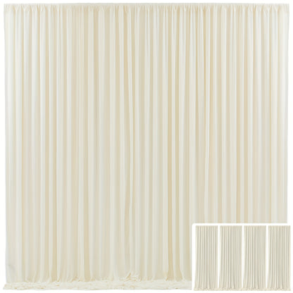 Blackout Backdrop Curtain 4 Pack 5x10 Ft - Heavyweight Nonwoven, Wrinkle-Resistant, Smooth Hanging for Wedding Birthday Baby Shower Party Photography Background Decoration