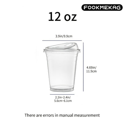 Disposable Clear PET Cups with Lids 50 Sets – Transparent Plastic Cups for Coffee Smoothies Cold Drinks Parties Picnics Travel, 16oz & 20oz