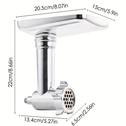 Metal Meat Grinder Attachment for KitchenAid Stand Mixers with 4 Grinding Plates 4 Blades 2 Sausage Stuffer Tubes Holder and Cleaning Brush Food Grinder for All KitchenAid Mixers