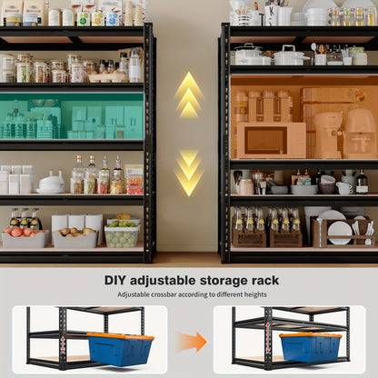 Heavy Duty Garage Shelving 5-Tier Metal Storage Shelves 3020LBS Capacity Adjustable Steel Shelf Unit for Garage Basement Warehouse Easy Assembly Black Silver