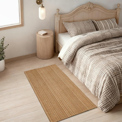 Washable Area Rug Non-Slip Rubber Backed Braided Woven Cotton Kitchen Mat Indoor Entryway Living Room Bedroom Floor Rug Multi-Size