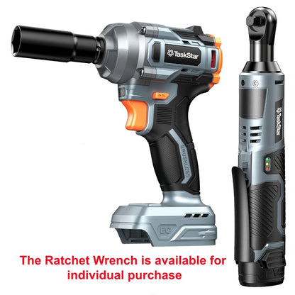 Electric Ratchet Wrench Set 3/8 Inch with 400Nm Impact Wrench - Variable Speed Trigger Batteries Fast Charger 1/4 Inch Adapter Cordless Power Tool Kit | Automotive Home Repair DIY