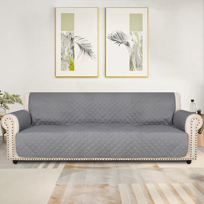 Sofa Slipcover 5-Layer Quilted Thick Sofa Cover Protector Elastic Strap Non-Slip Washable Pet Friendly Universal Fit 3 4 Seater Couch Cover for Living Room - 10 Colors