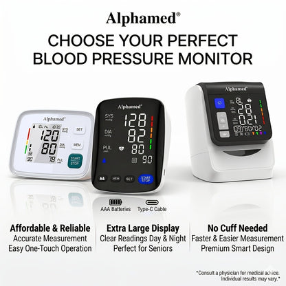 Blood Pressure Monitor Upper Arm - Automatic Digital BP Machine, Large Display, 2-4 User Memory 199 Readings, 8.7-17" Cuff, Home Blood Pressure Meter with Irregular Heartbeat Detection, 3 Models