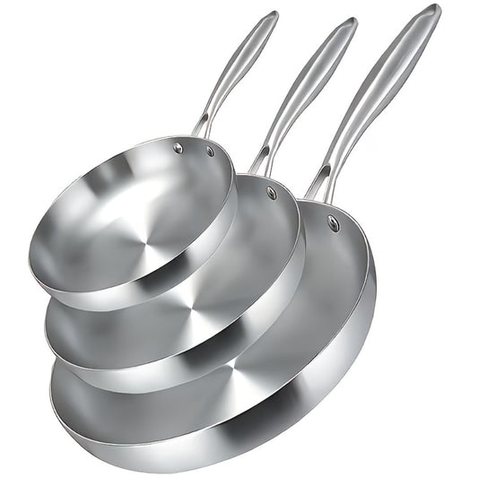 304 Stainless Steel Frying Pan 11 Inch Triply Base – Ergonomic Handle Even Heat Distribution Dishwasher Safe | Induction Compatible Professional Restaurant Grade Skillet 26cm Kitchen Cookware
