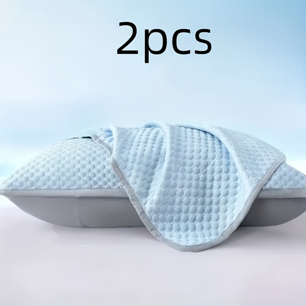 Cooling Pillow Cases 2-Pack 3D Ice Bean Texture – Soft Polyester Pillowcases for Summer | Machine Washable | Cool Sleep Bedroom Pillow Covers | 18.9" x 29.13" | No Insert