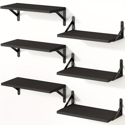 Floating Shelves for Wall – 3 or 6pcs Heavy Duty Farmhouse Wall Shelves for Bedroom, Bathroom, Living Room & Kitchen Decor – Long Ledge Shelf for Storage & Display (Multiple Colors & Sizes)