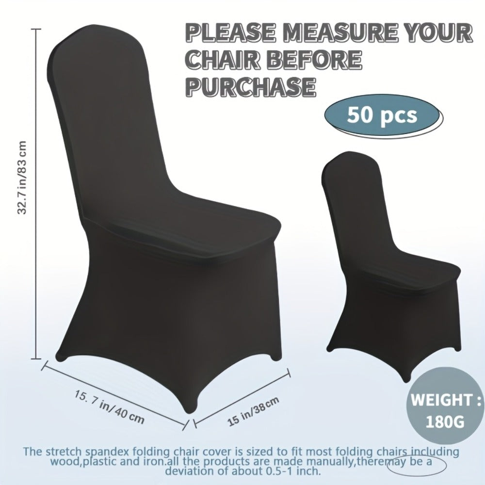 Spandex Chair Covers Bulk, Elastic Stretch Universal Fit Banquet Chair Protectors — Machine Washable Wedding Chair Covers for Weddings, Parties, Banquets & Events | Black & White | 30-150 Pack