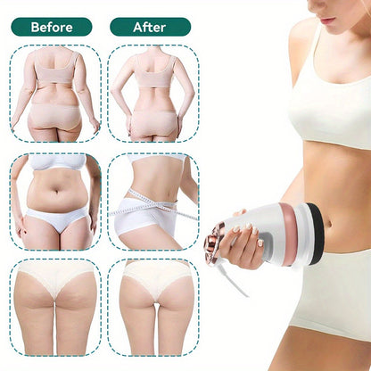 Handheld Body Massager with 5 Interchangeable Heads & 3 Washable Pads – Adjustable Vibration Intensity, Full Body Muscle Relief for Abdomen, Waist, Arms, Buttocks & Legs, Portable Electric Massage Machine