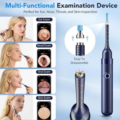 Earwax Removal Tool Set with Light & Camera – Rechargeable Ear Cleaning Kit for iOS & Android, Ear Wax Remover with Otoscope