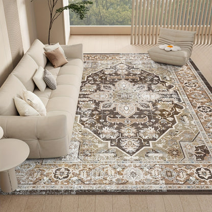 Area Rug Boho Vintage Washable Non-Slip Rug for Living Room Bedroom Traditional Woven Carpet Home Decor