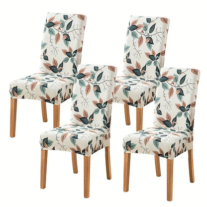 Dining Chair Covers Slipcovers Set of 4 or 6 - Spandex Stretch Milk Velvet Removable Washable Parsons Chair Protector | Anti-Slip Elastic Band | Multiple Prints | Kitchen Dining Room Hotel Ceremony