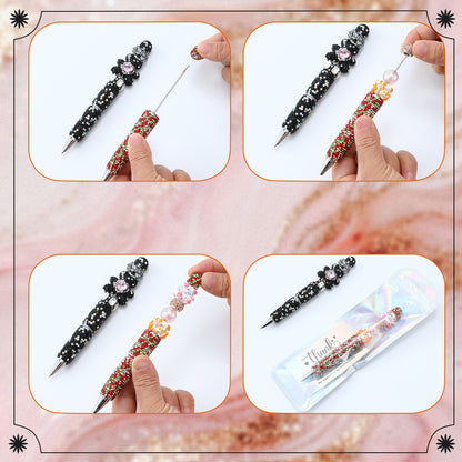 Glitter Beaded Pens Set 20pcs Sparkly String Bead Ballpoint Pens Colorful Fun Writing Pens for Office School Party Favors Wedding Gifts Birthday Presents Girls Women