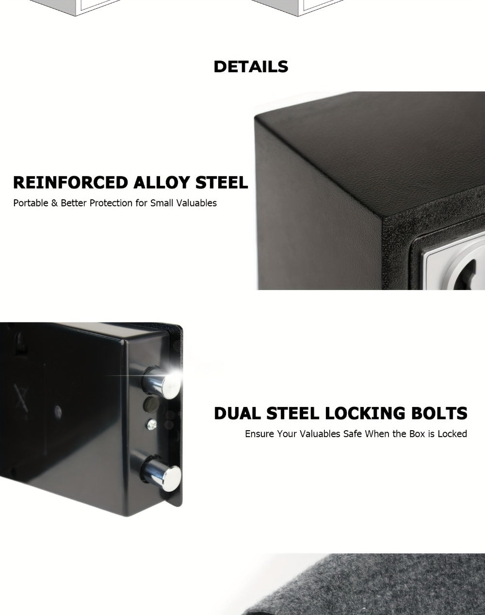 Fireproof Safe Box with Keyboard Lock – ROLOWAY Home & Office Security Safe with Fireproof Bag, Multiple Sizes, Black & Pink Options