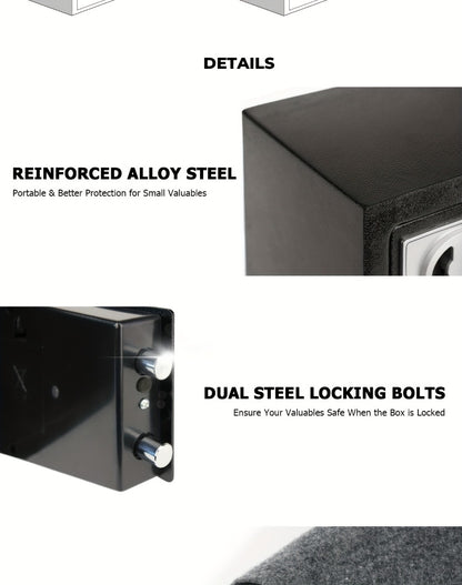 Fireproof Safe Box with Keyboard Lock – ROLOWAY Home & Office Security Safe with Fireproof Bag, Multiple Sizes, Black & Pink Options