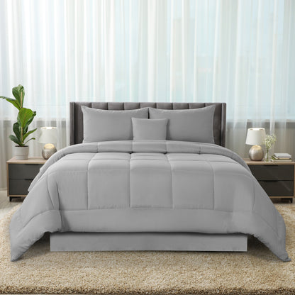 5-Piece Comforter Set – Down Alternative Reversible Quilted Bedding with Bed Skirt & Pillow Shams, Twin Queen King, All Seasons – 13 Colors