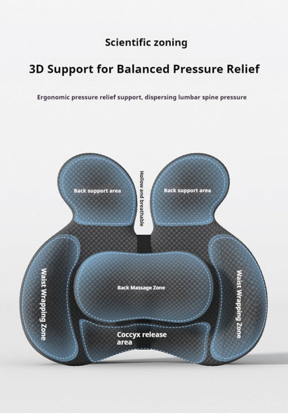 Lumbar Support Cushion & Seat Cushion Set – Ergonomic Office Chair Pillow for Lower Back Pain Relief, Breathable Memory Foam Waist & Hip Support for Home, Car & Desk Chair