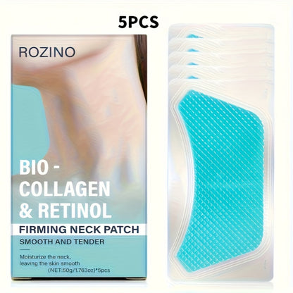 Bio-Collagen & Retinol Neck Firming Patches 10pcs – Hydrating Gel Neck Mask for Tightening, Smoothing & Anti-Sagging, Hypoallergenic for All Skin Types