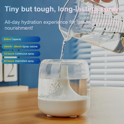 USB Humidifier with 7-Color Night Light – Silent 26dB Double Mist Visible Water Tank 24-Hour Runtime for Bedroom Living Room Office Desktop Home Decor Gift