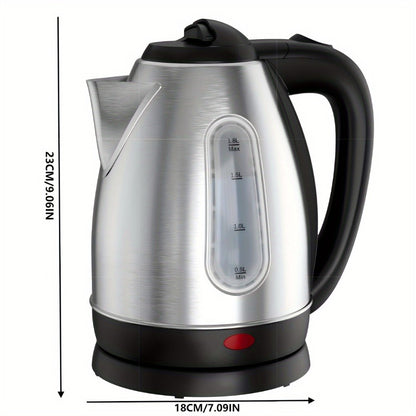 Electric Kettle Stainless Steel 1200W Fast Boil with Water Window - 60.87oz BPA-Free Auto Shut-Off Electric Tea Kettle for Tea Coffee Hot Water, Quiet Boil Cordless Kitchen Kettle Gift
