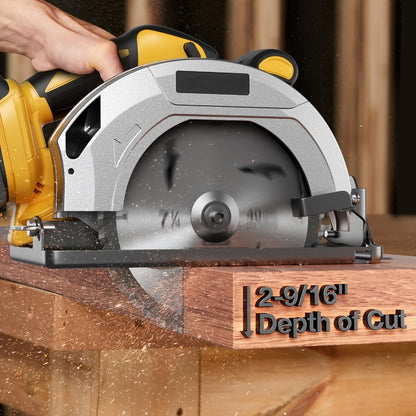 Brushless Cordless Circular Saw for Dewalt 20V MAX Battery - 7-1/4 Inch 0-50° Bevel Cut Electric Saw with Saw Blades Included