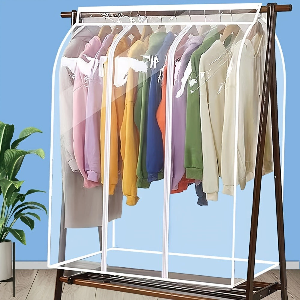 Garment Bag Transparent Hanging Clothes Dust Cover with Zipper, Thickened Waterproof & Washable Storage Bag for Coats, Dresses & Suits — Clear Closet Organizer, Multiple Sizes