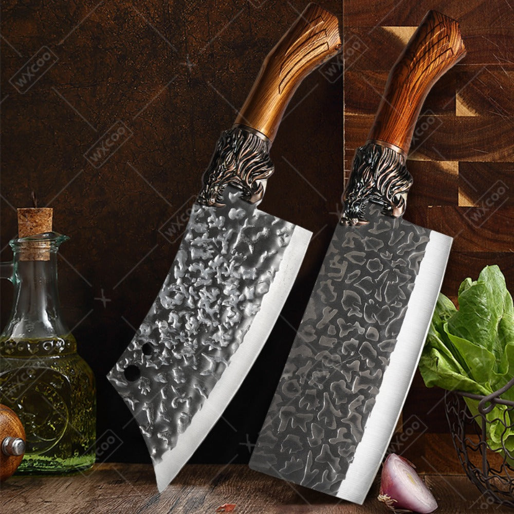 Chef Knife Set 8 PCS Professional Kitchen Knives - Stainless Steel Forged Blade, Boning Knife, Butcher Knife & Kitchen Scissors, Ultra-Sharp Full Tang Design