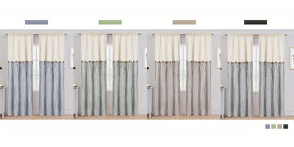Bohemian Striped Patchwork Curtains, Semi-Sheer Rod Pocket Window Curtains for Bedroom Living Room Kitchen Cafe, Country Cottage Style, 1 or 2 Panels, Multiple Colors & Sizes