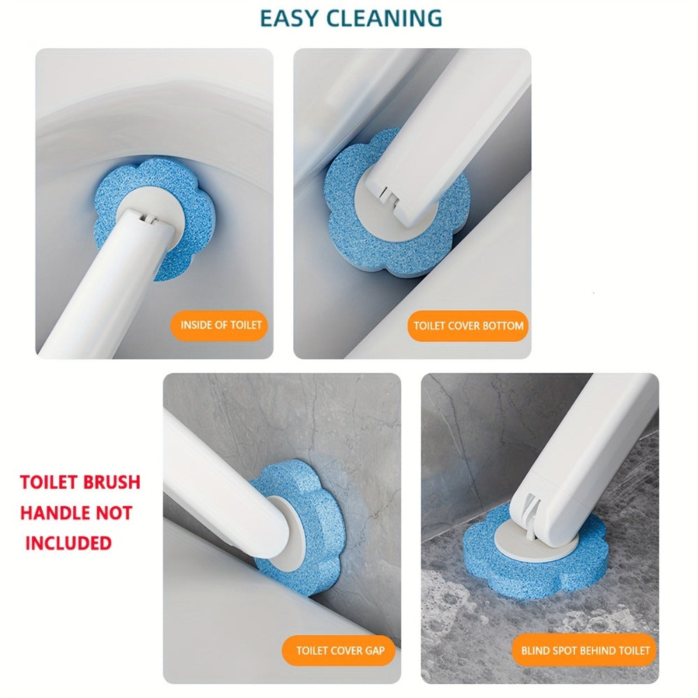 Disposable Toilet Brush Set with Replaceable Heads - 7-Piece Bathroom Cleaning Kit, Portable & Durable