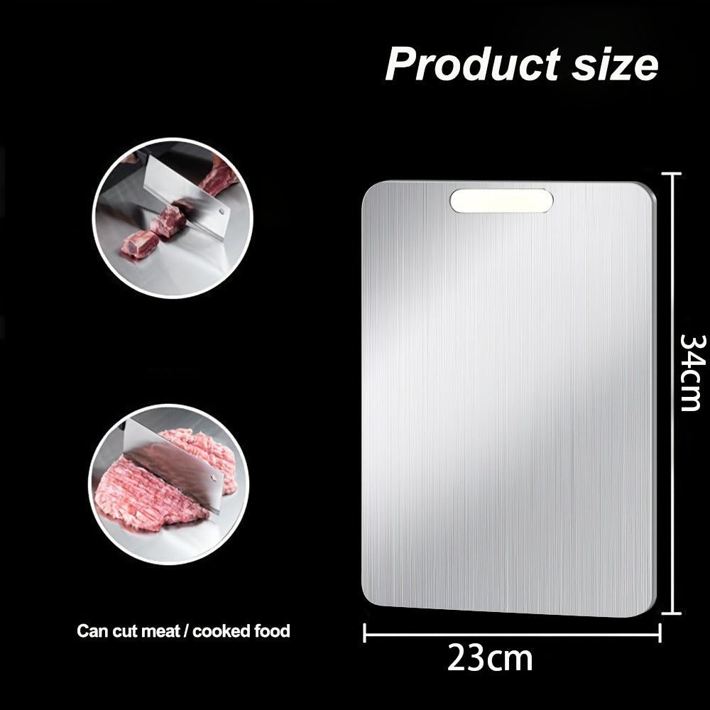 Stainless Steel Cutting Board Dual-Sided 9x13 Inch – Non-Slip Kitchen Chopping Board for Meat Vegetables Fish, Compact Design for RV Small Kitchen Home Chef