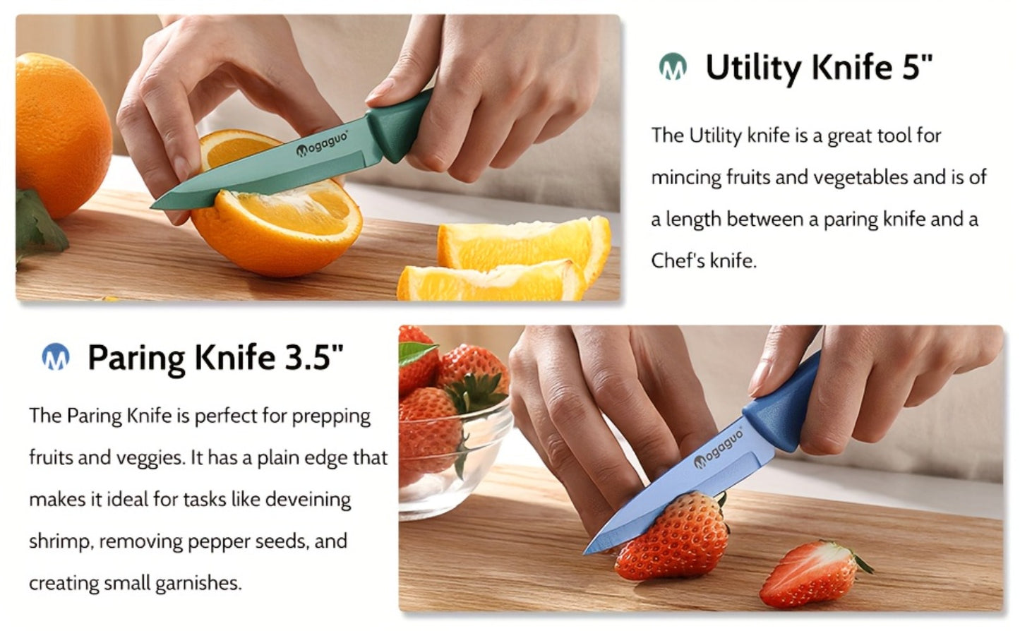 Rainbow Kitchen Knife Set 14pcs – 7 Sharp Stainless Steel Knives with 7 Blade Guards, Dishwasher Safe, Non-Stick Professional Chef Knife Set with Sheaths