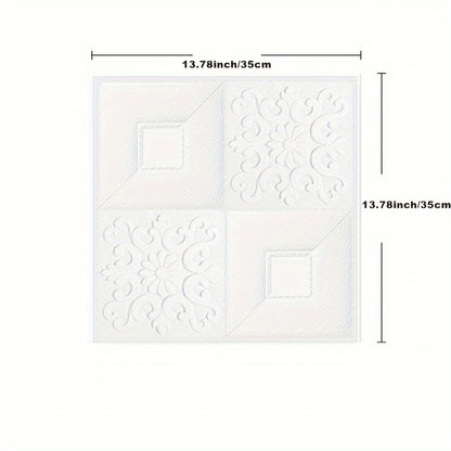 3D Foam Brick Wall Sticker 100 Pieces Self Adhesive Waterproof Soft Wallpaper Panel for Living Room Bedroom Bathroom Kitchen Home Decor White Rock Black Rock Red Marble Flower