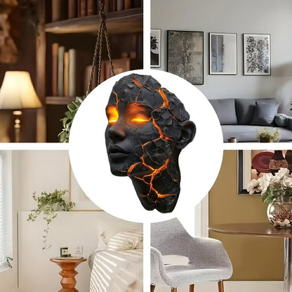 3D Wall Lamp Shattered LED Night Light Broken Face Moving Effect – Gothic Plug-In Wall Decor Light for Bedroom, Living Room, Bar, Cafe & Game Room, Unique Home Lighting Gift